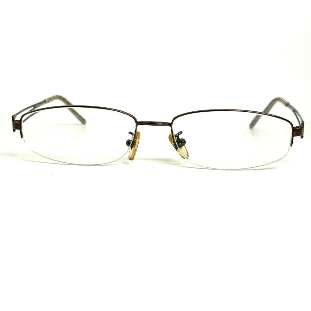 Fendi F615R Bronze Metal Semi Rimless Oval Eyeglasses Frames Italy 54-17-135